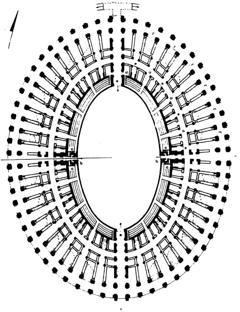 fig.68 - Plan de l'amphithéâtre par J.C. Golvin.